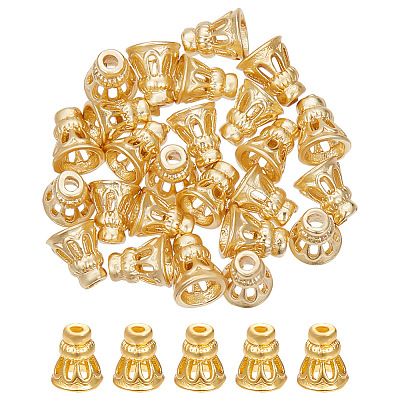 24Pcs Brass Bead Cone KK-BC0013-15-1