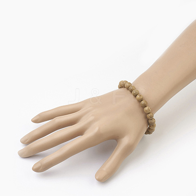Natural Dyed Sandalwood Beads Stretch Bracelets BJEW-JB03843-02-1