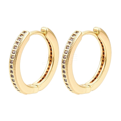 Brass Micro Pave Cubic Zirconia Hoop Earrings for Women EJEW-N054-57G-1