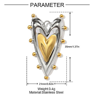 304 Stainless Steel Pendants STAS-OY002-75G-1