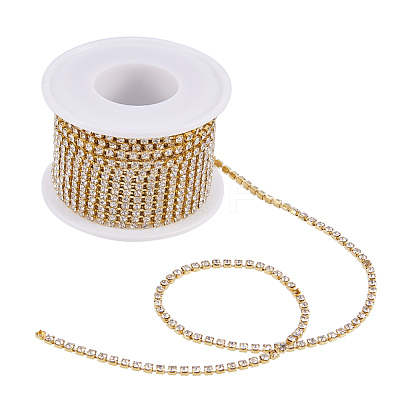 Brass Rhinestone Strass Chains CHC-T001-SS10-01C-1