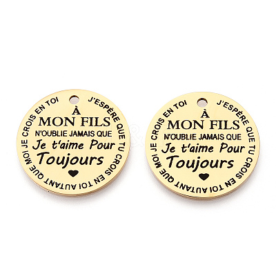 201 Stainless Steel Pendants STAS-T064-37G-31-1
