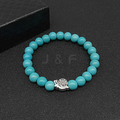Synthetic Turquoise Stretch Bracelets for Women Men IS4293-11-1