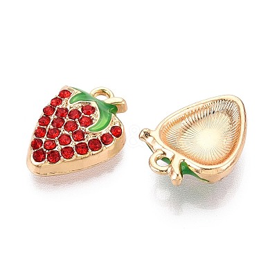 Alloy Rhinestone and Enamel Pendants PALLOY-T092-42G-02-1