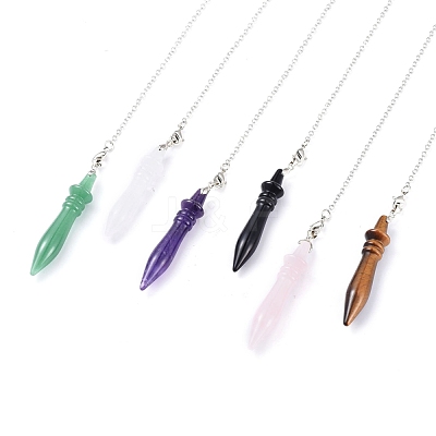 Natural Mixed Gemstone Pointed Dowsing Pendulums G-K305-C-P-1