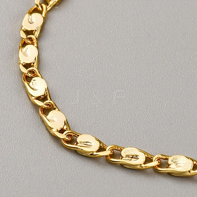 Brass Oval Chain Bracelets for Women BJEW-WH20006-06G-1