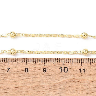 1.5MM Brass Round Ball Oval Link Chain Necklaces NJEW-H086-02G-1