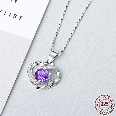 Anti-Tarnish Rhodium Plated 925 Sterling Silver Pendants ZIRC-BB50406-C-1