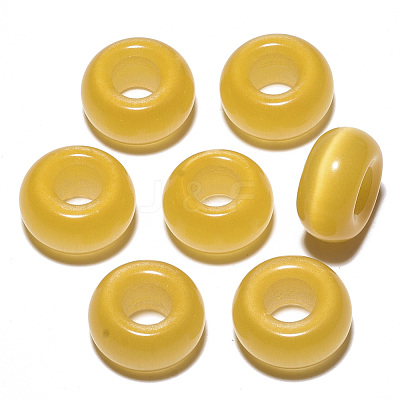 Cat Eye European Beads G-S359-071F-1