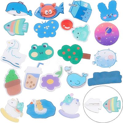 Acrylic Safety Brooches JEWB-FH0001-01-1