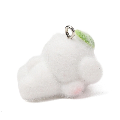 Anmial Theme Flocking Opaque Resin Pendants LS-RESI-G130-01B-1