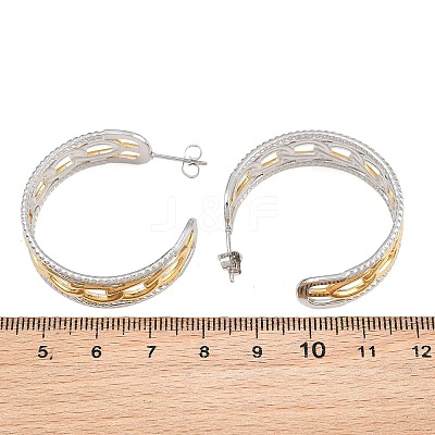 304 Stainless Steel Hollow Link Chain Stud Earrings for Women SA-CBA45D5-33GP-1