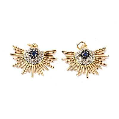 Brass Micro Pave Cubic Zirconia Pendants X-ZIRC-P092-006G-RS-1