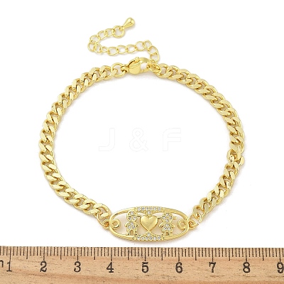 Brass Micro Pave Cubic Zirconia Link Bracelets BJEW-S158-13G-A-1