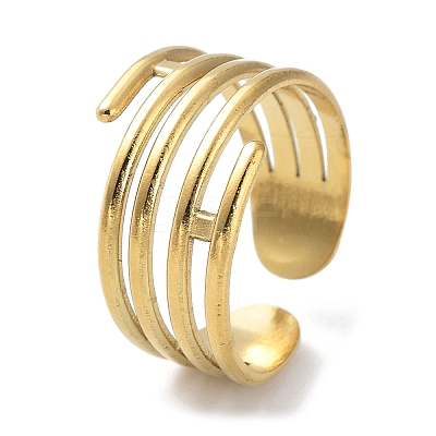 304 Stainless Steel Open Cuff Rings RJEW-L109-011G-1