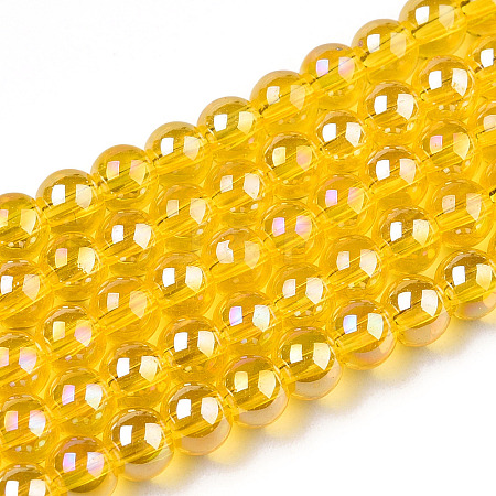 Electroplate Transparent Glass Beads Strands LS-GLAA-T032-T4mm-AB11-1