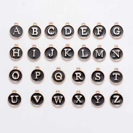 Initial Letter A~Z Alphabet Enamel Charms ENAM-X0018-05-1