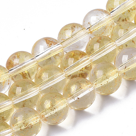 Transparent Spray Painted Glass Bead Strands GLAA-N035-03C-B08-1