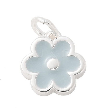 925 Sterling Silver Enamel Flower Charms STER-D300-04S-01-1