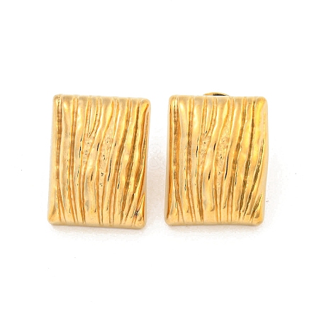 Rectangle 304 Stainless Steel Ear Studs EJEW-L290-012G-1