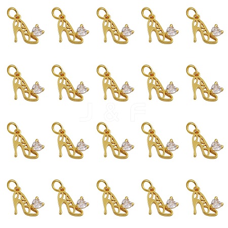 20Pcs Brass Micro Pave Cubic Zirconia Stilettos Charms ZIRC-SZ0001-91-1