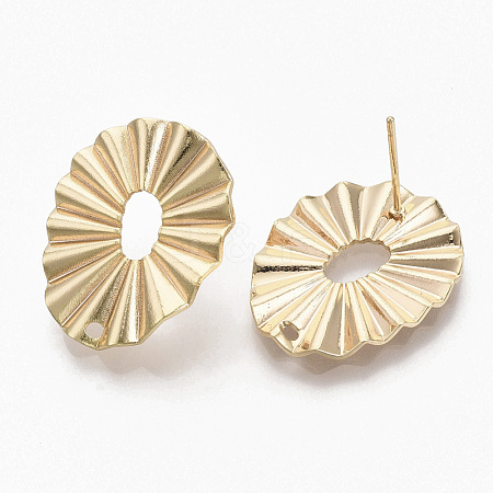 Brass Stud Earring Findings KK-T056-15G-NF-1