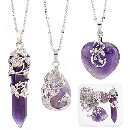 DIY Gemstone Necklace Making Kit DIY-SC0019-15-1