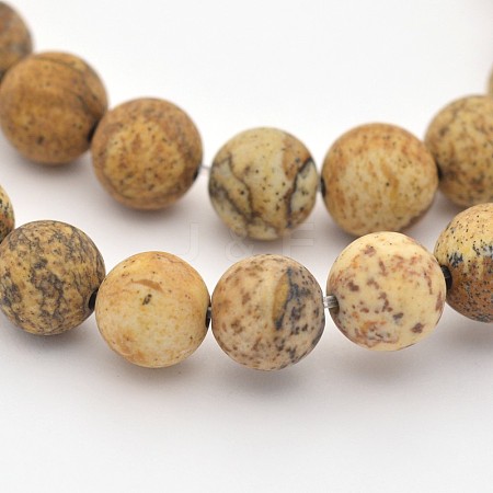 Natural Picture Jasper Beads Strands G-D659-6mm-1