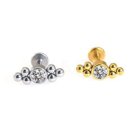 316L Surgical Stainless Steel & G23 Titanium Crystal Rhinestone Labrets for Women Men WG3A239-53-1