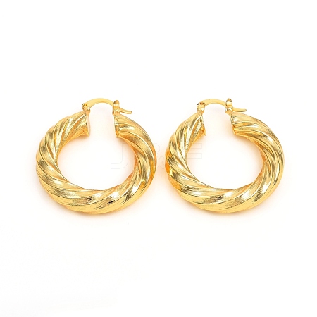 Brass Hoop Earrings EJEW-F250-01-G-1