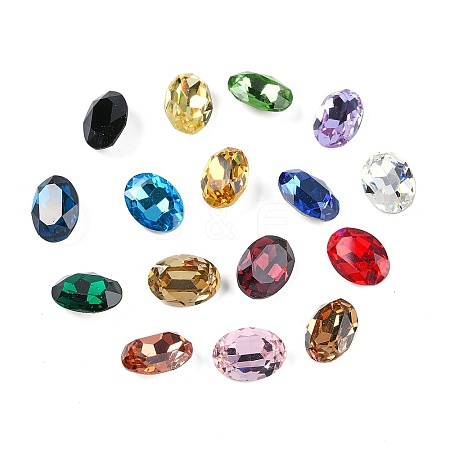 Glass Pointed Back Rhinestone Cabochons RGLA-A010-18x25mm-M-1