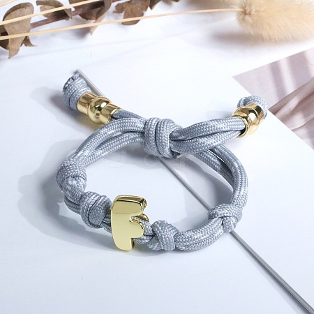 Letter F Cotton Cord Braided Knot Bracelets FS-WG79C27-06-1