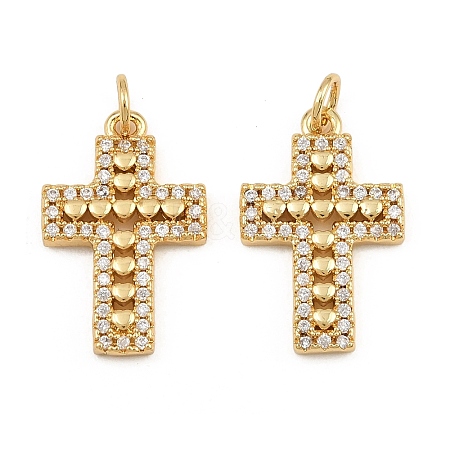 Brass Micro Pave Cubic Zirconia Pendants CU-CBADC6C-11G-02-1