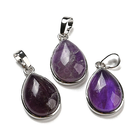 Natural Amethyst Pendants G-I358-B19-1