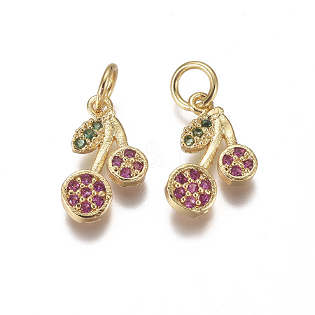 Brass Micro Pave Cubic Zirconia Charms ZIRC-I038-13G-1