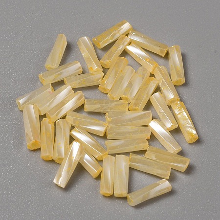 Opaque Colours Glass Twist Bugle Beads GLAA-WH0039-08G-1