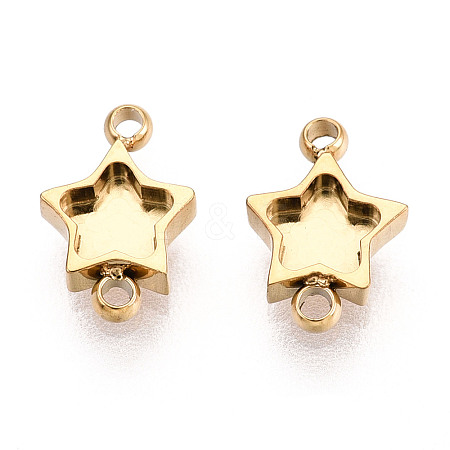 304 Stainless Steel Connector Cabochon Settings STAS-N115-29G-1