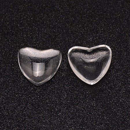 Transparent Glass Heart Cabochons GLAA-WH0032-01-1
