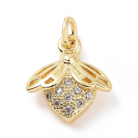 Brass Micro Pave Cubic Zirconia Charms KK-C012-12G-1