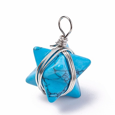 Synthetic Turquoise Pendants G-I220-C05-1