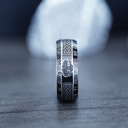 Viking Style Retro 304 Stainless Steel Finger Rings FS-WG40F7A-07-1