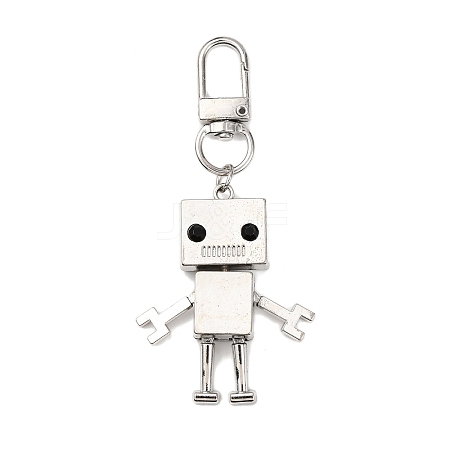 Alloy Rhinestone Robot Pendant Decorations HJEW-JM04372-1