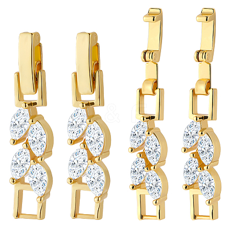 6Pcs Brass Fold Over Clasps ZIRC-BBC0002-70G-1