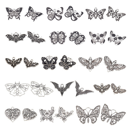 45pcs 15 styles Halloween Alloy Enamel & Tibetan Style Pendants ENAM-AR0001-56-1