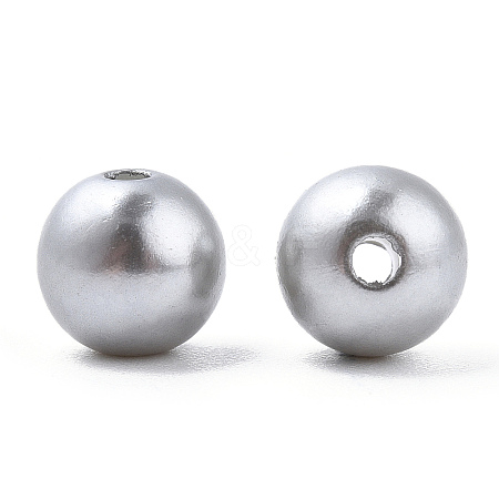 Spray Painted ABS Plastic Imitation Pearl Beads OACR-T015-05B-03-1