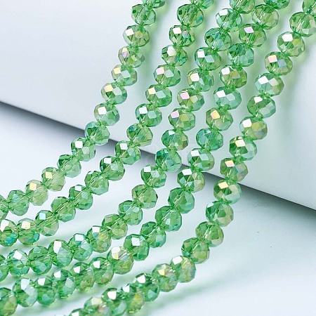 Electroplate Glass Beads Strands X-EGLA-A034-T8mm-B11-1