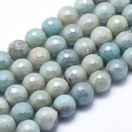 Natural Amazonite Beads Strands G-O164-02-6mm-1