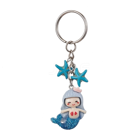 Mermaid Opaque Resin Pendant Keychain X1-KEYC-JKC00624-01-1