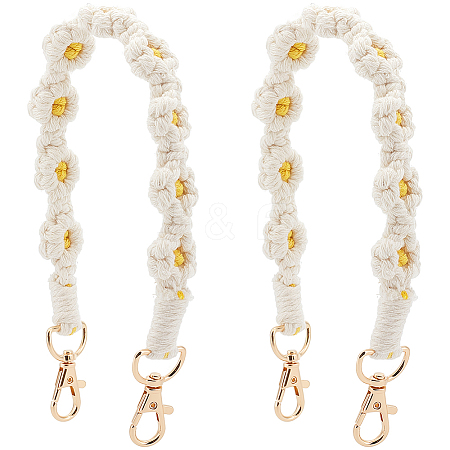 Polyester Woven Flower Wrist Strap Lanyard HJEW-WH20010-03G-01-1