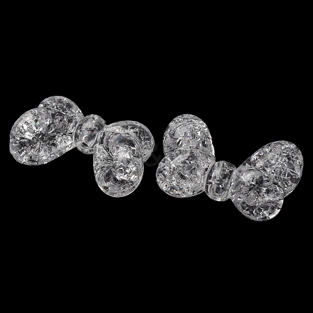 Plating Transparent Crackle Acrylic Beads MACR-D024-17-03-1